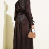 Ankle Elastic Skirt Evening Dress Set Brown - Imagen 3