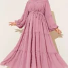 Ankle Elastic Tiered Chiffon Dress