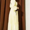 Ankle Elastic Tiered Chiffon Dress Yellow - Afbeelding 3