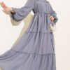 Ankle Elastic Tiered Chiffon Dress