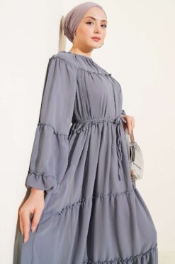 Alternative view of Ankle Elastic Tiered Chiffon Dress