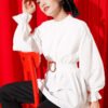 Ankle Elastic Waist Poplin Tunic Ecru