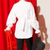 Ankle Elastic Waist Poplin Tunic Ecru - Image 3
