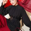 Ankle Elastic Waist Poplin Tunic Black