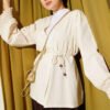 Ankle Fringed Linen Kimono Cream