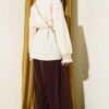 Ankle Fringed Linen Kimono Cream - immagine 3