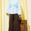 Crew Neck Drawstring Tunic Blue – Bild 2
