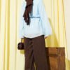 Crew Neck Drawstring Tunic Blue – Bild 3