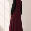 Bicycle Neck Loose Fitting Dress Plum – Image 3