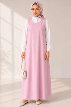 Alternative view of Bicycle Neck Loose Fitting Dress Pink