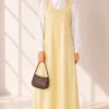 Bicycle Neck Loose Fitting Dress Yellow - Imagen 2