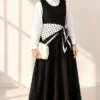 Bicycle Neck Loose Fitting Dress Black