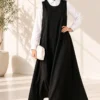 Bicycle Neck Loose Fitting Dress Black - Afbeelding 2