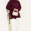 Crew Neck Side Tie Tunic Plum – Image 2