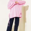 Crew Neck Side Tie Tunic Pink - Image 2