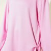 Crew Neck Side Tie Tunic Pink - Image 4