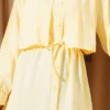 Bolero Detailed Tie Belt Tencel Shirt Yellow - Afbeelding 4