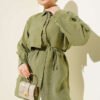 Bolero Detailed Tie Belt Tencel Shirt