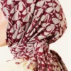 ⁦Beaded Detail Patterned Scarf Burgundy⁩ - الصورة ⁦4⁩