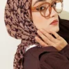 Beaded Detail Patterned Scarf Brown - immagine 2
