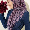 Beaded Detail Patterned Scarf Powder Pink - immagine 2