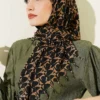 Beaded Detail Patterned Scarf Black - immagine 2
