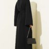 Beaded Embroidered Belted Abaya Black - Image 3