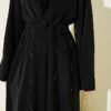 Beaded Embroidered Belted Abaya Black - Image 4