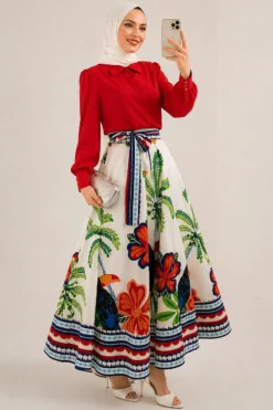 Alternative view of Botanical Print Skirt Ecru