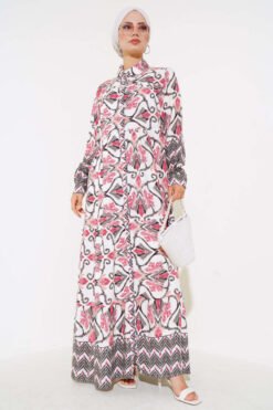 Buttoned Viscose Dress Black