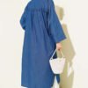 Long Denim Tunic with Snap Buttons Blue – Image 3