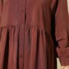 Button-Up Shirt Collar Dress Brown - immagine 4