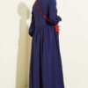 Button-Up Shirt Collar Dress Navy Blue – Bild 3
