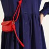 Button-Up Shirt Collar Dress Navy Blue – Bild 4