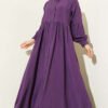 Button-Up Shirt Collar Dress Purple