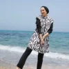Adjustable Waist Zip-Up Modest Swimwear – Bild 5