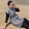 Adjustable Waist Zip-Up Modest Swimwear – Bild 2