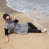 Adjustable Waist Zip-Up Modest Swimwear – Bild 3
