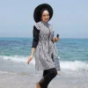 Adjustable Waist Zip-Up Modest Swimwear – Bild 4