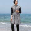Adjustable Waist Zip-Up Modest Swimwear – Bild 5
