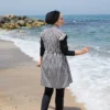 Adjustable Waist Zip-Up Modest Swimwear – Bild 7