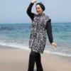 Adjustable Waist Zip-Up Modest Swimwear – Bild 4