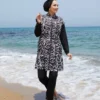Adjustable Waist Zip-Up Modest Swimwear – Bild 7