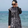 Adjustable Waist Zip-Up Modest Swimwear – Bild 9