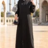 Zippered Modest Outerwear Black