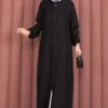 ⁦Zippered Modest Outerwear Black⁩ - الصورة ⁦3⁩