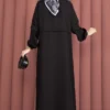 ⁦Zippered Modest Outerwear Black⁩ - الصورة ⁦6⁩