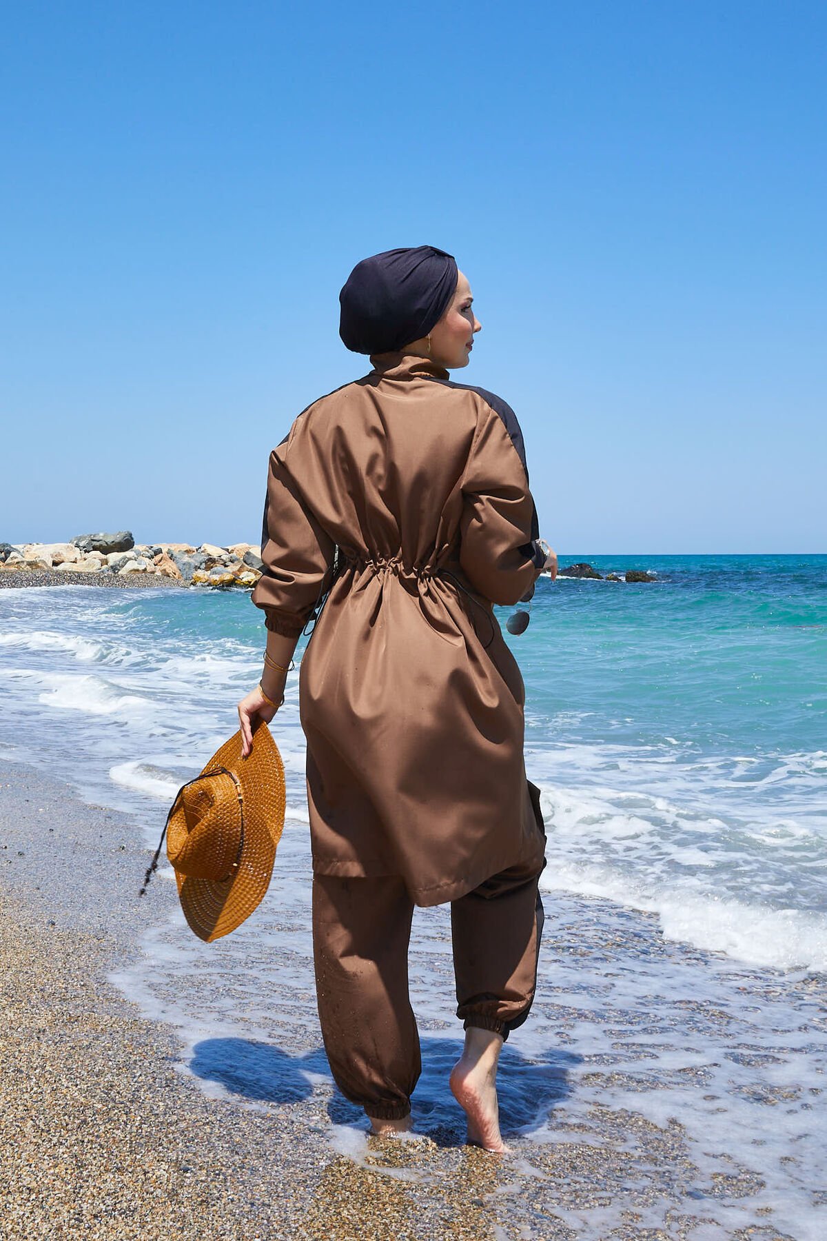 Full-Zip Modest Swimwear Tan – Bild 5
