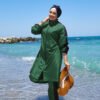 Full-Zip Modest Swimwear Emerald