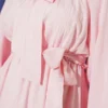 Tie Neck Waist Elastic Dress Pink – Bild 4